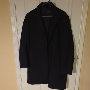 Theory Navy Belvin Wool Coat